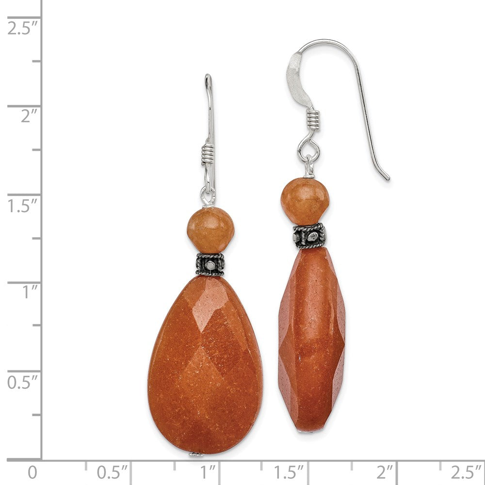 Sterlingsilber Poliert & Antikisiert Carnelian Tropfen Ohrhänger