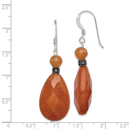 Sterlingsilber Poliert & Antikisiert Carnelian Tropfen Ohrhänger