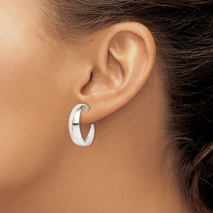 Sterlingsilber Rhodiniert Fantasie J-hoop Ohrstecker