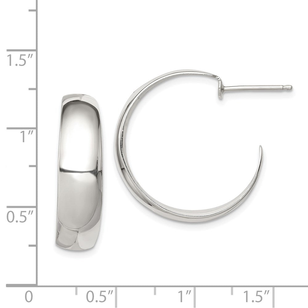 Sterlingsilber Rhodiniert Fantasie J-hoop Ohrstecker