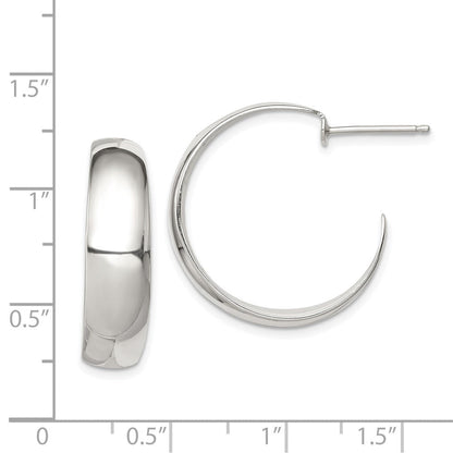 Sterlingsilber Rhodiniert Fantasie J-hoop Ohrstecker