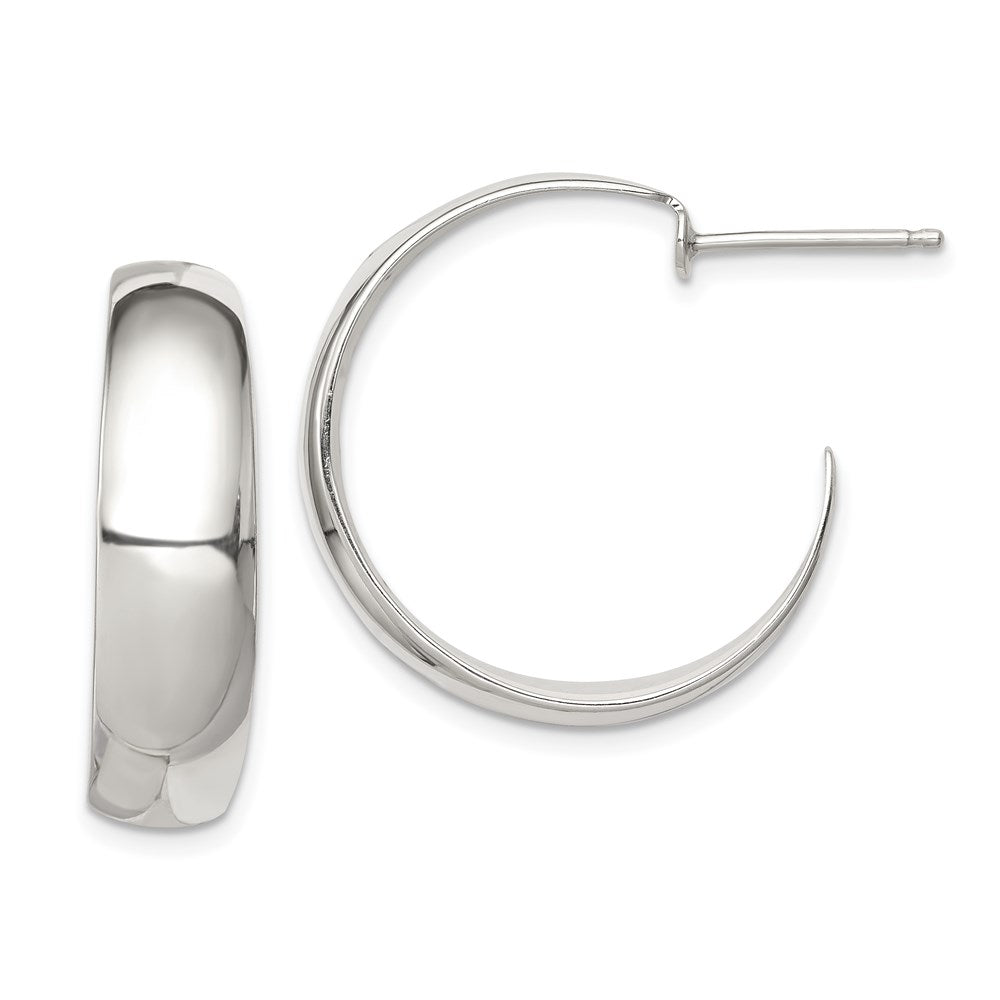Sterlingsilber Rhodiniert Fantasie J-hoop Ohrstecker