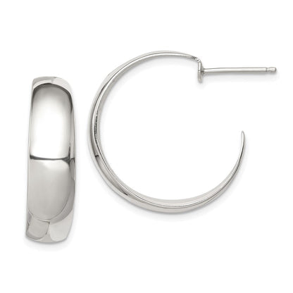 Sterlingsilber Rhodiniert Fantasie J-hoop Ohrstecker