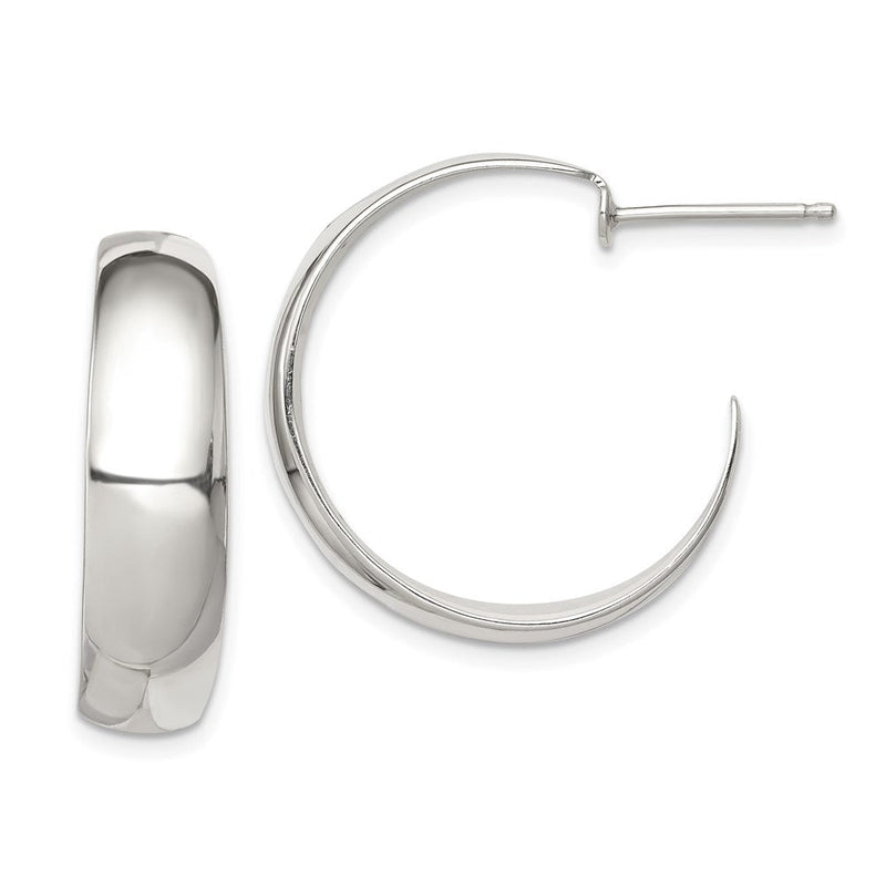 Sterlingsilber Rhodiniert Fantasie J-hoop Ohrstecker