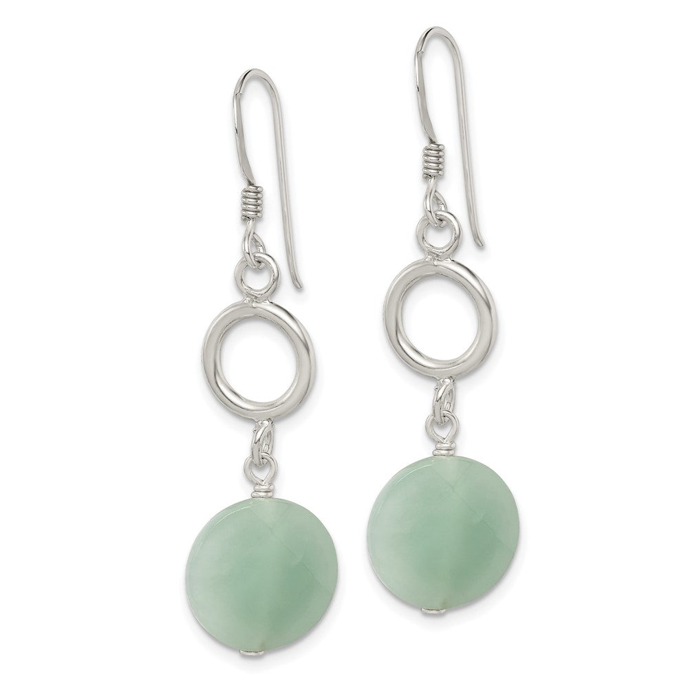 Sterlingsilber Poliert Amazonite Kreis Ohrhänger