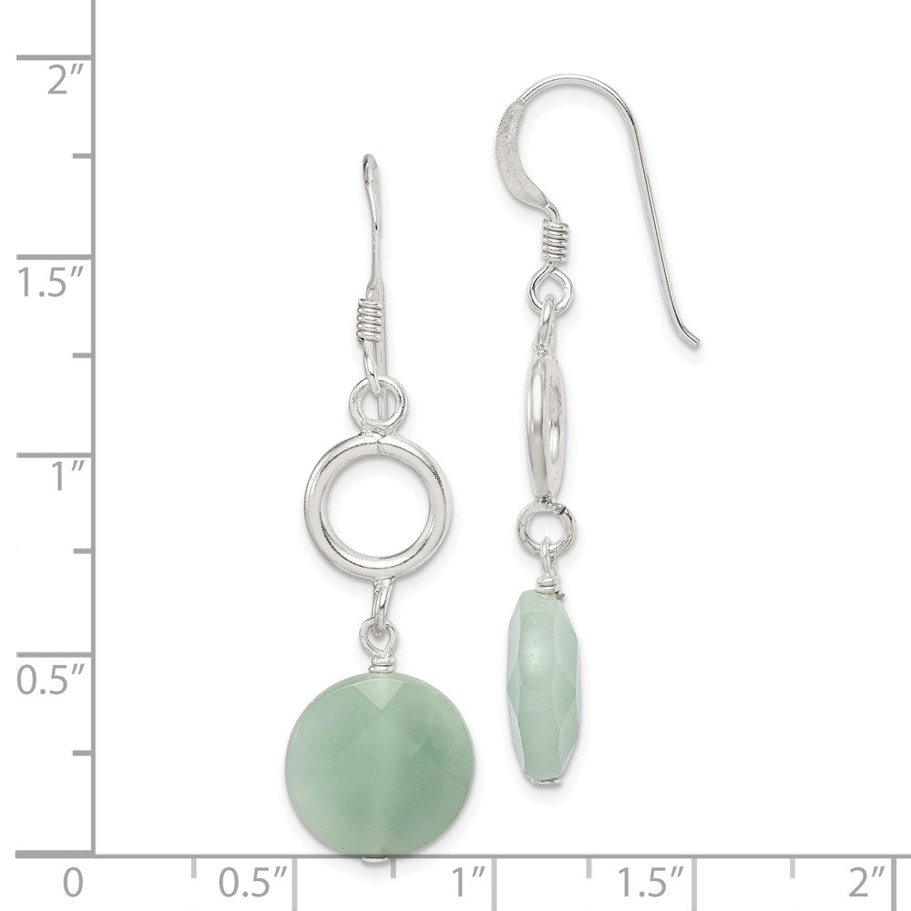 Sterlingsilber Poliert Amazonite Kreis Ohrhänger