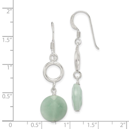 Sterlingsilber Poliert Amazonite Kreis Ohrhänger