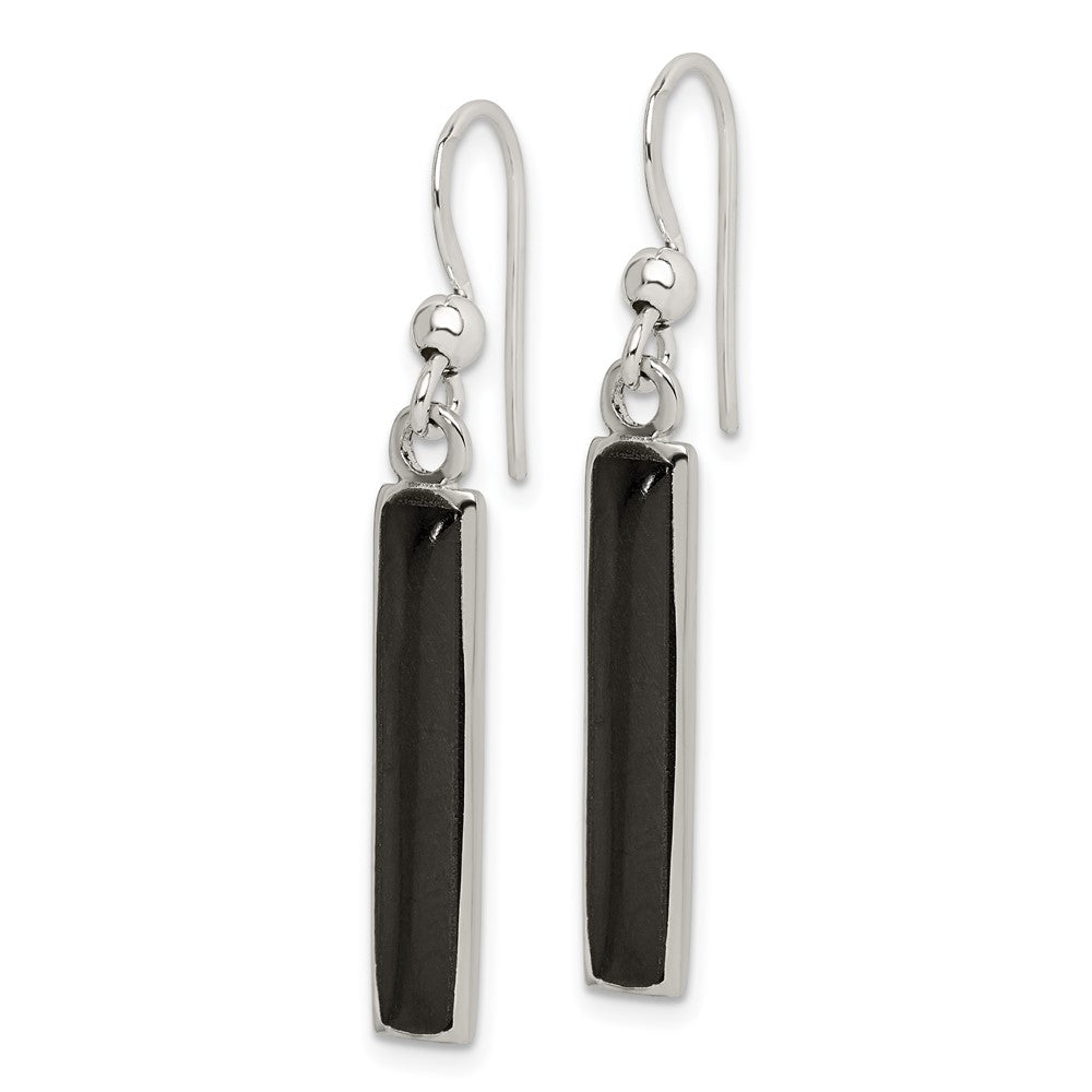 Sterlingsilber Poliert Onyx Stab Ohrhänger