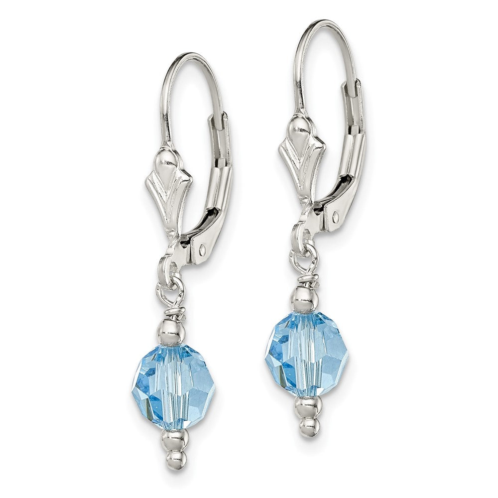 Sterlingsilber Blau Kristall Ohrhänger mit Brisur