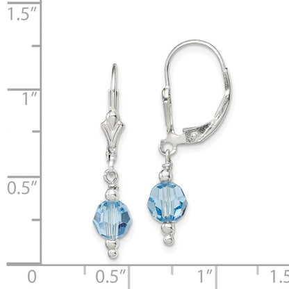 Sterlingsilber Blau Kristall Ohrhänger mit Brisur