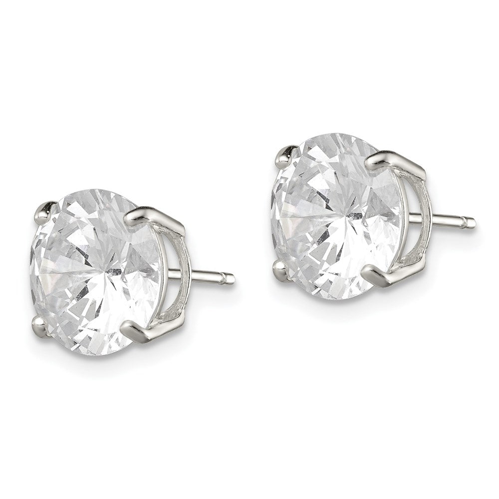 Sterlingsilber 10mm Rund Korb Set Zirkonia Ohrstecker