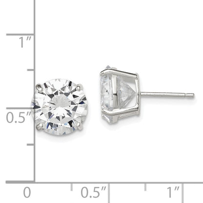 Sterlingsilber 10mm Rund Korb Set Zirkonia Ohrstecker