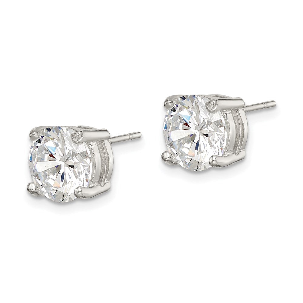 Sterlingsilber Poliert 8mm Rund Zirkonia Ohrstecker