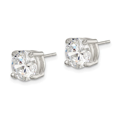 Sterlingsilber Poliert 8mm Rund Zirkonia Ohrstecker