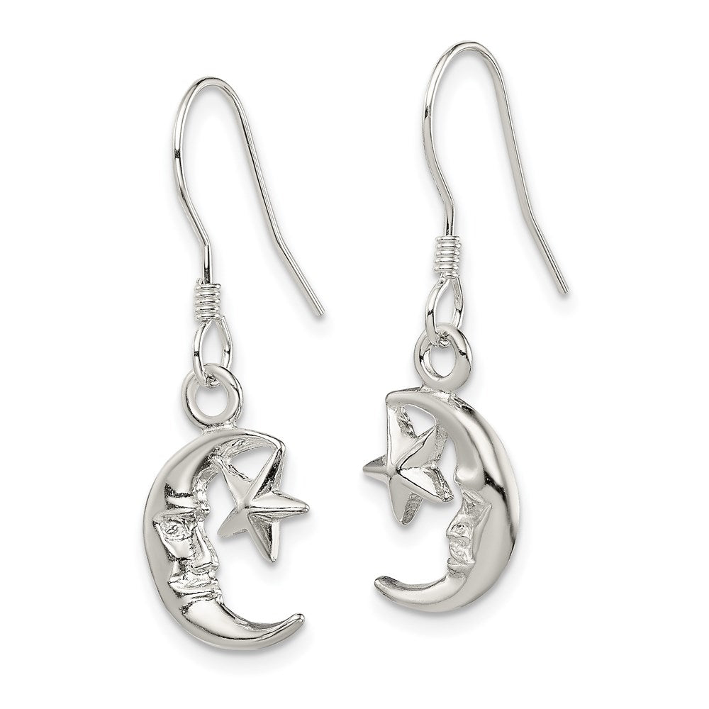 Sterlingsilber Mond und Stern Ohrringe