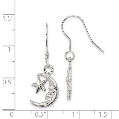 Sterlingsilber Mond und Stern Ohrringe