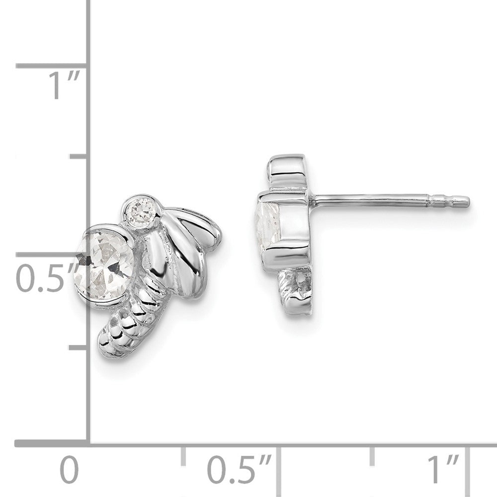 Sterlingsilber Poliert Zirkonia Libelle Ohrstecker