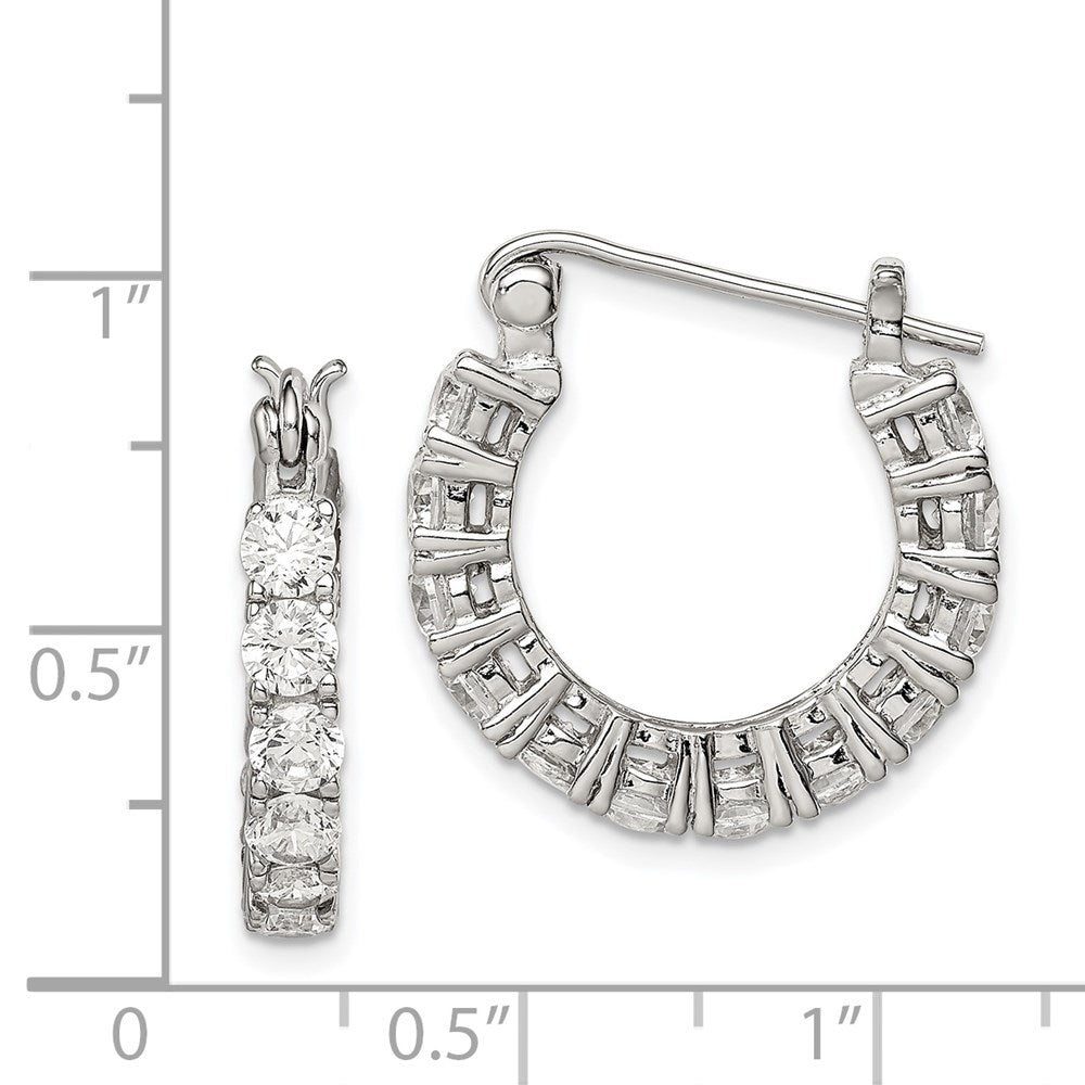 Sterlingsilber Rhodiniert Zirkonia Creolen