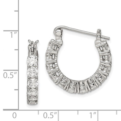 Sterlingsilber Rhodiniert Zirkonia Creolen