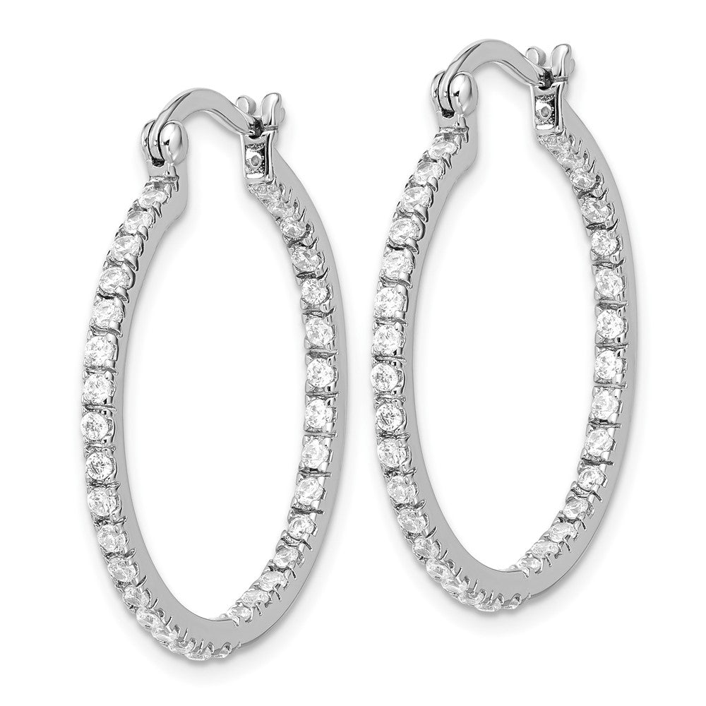 Sterlingsilber Rhodiniert Zirkonia In/out Creolen