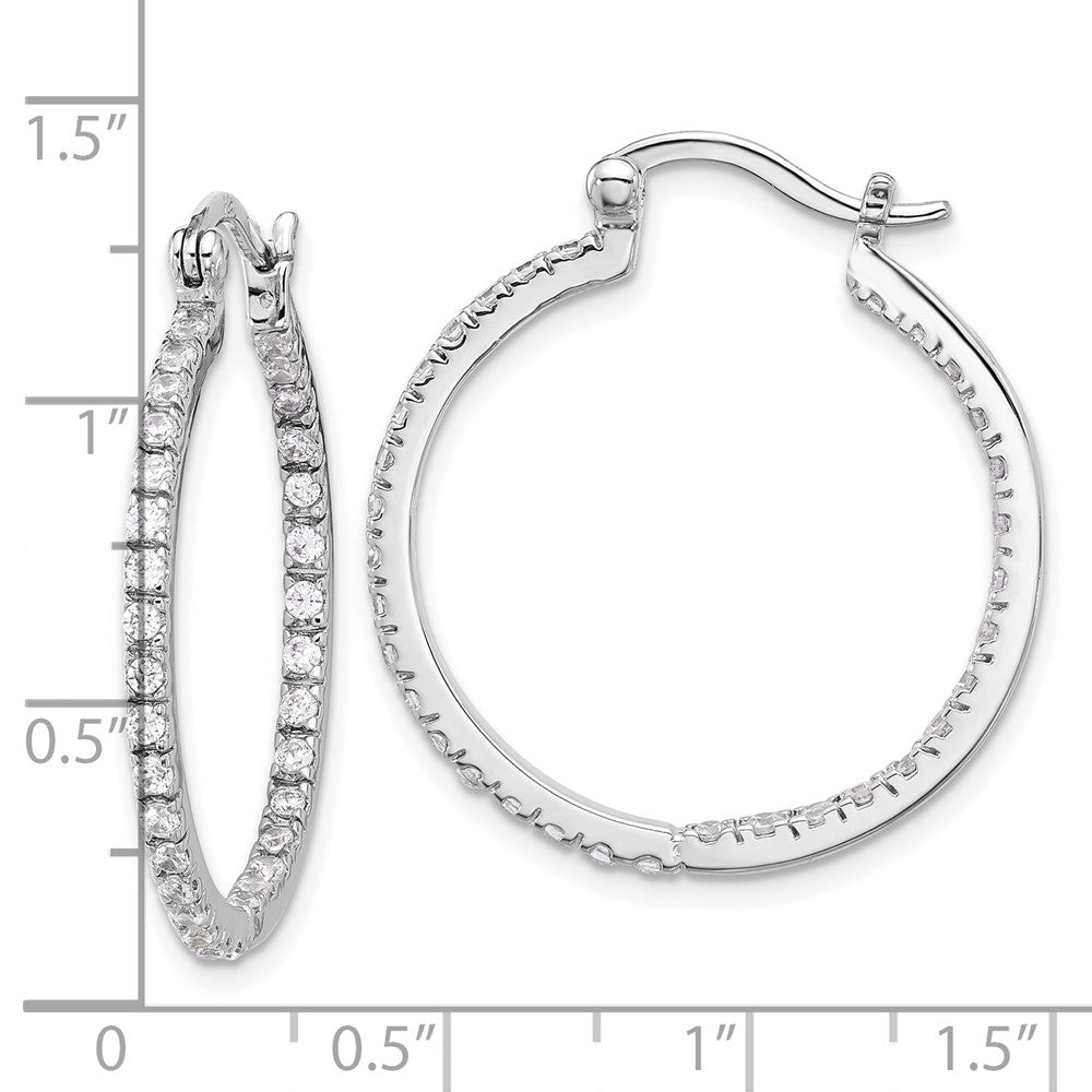 Sterlingsilber Rhodiniert Zirkonia In/out Creolen