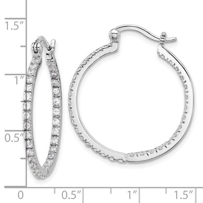 Sterlingsilber Rhodiniert Zirkonia In/out Creolen