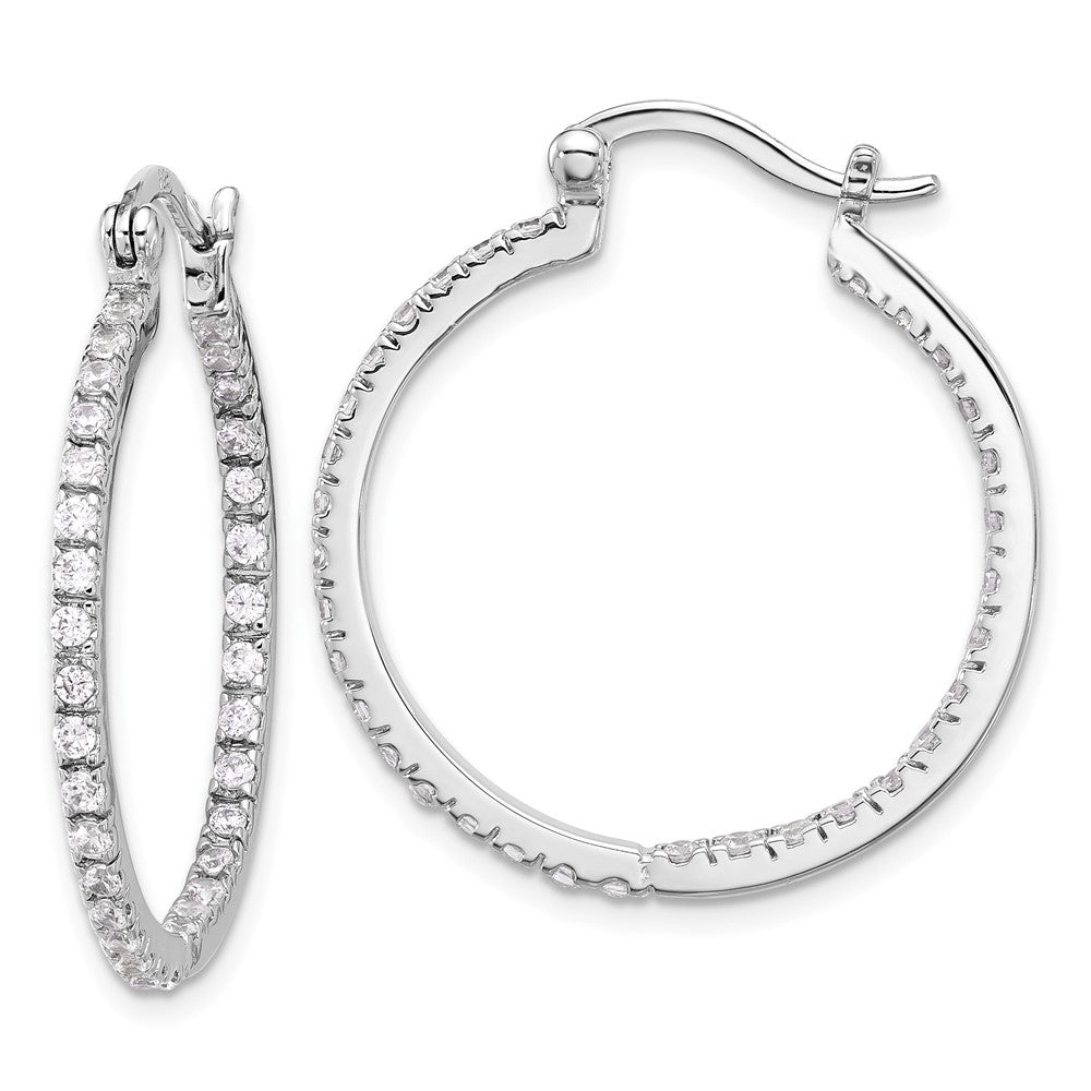 Sterlingsilber Rhodiniert Zirkonia In/out Creolen