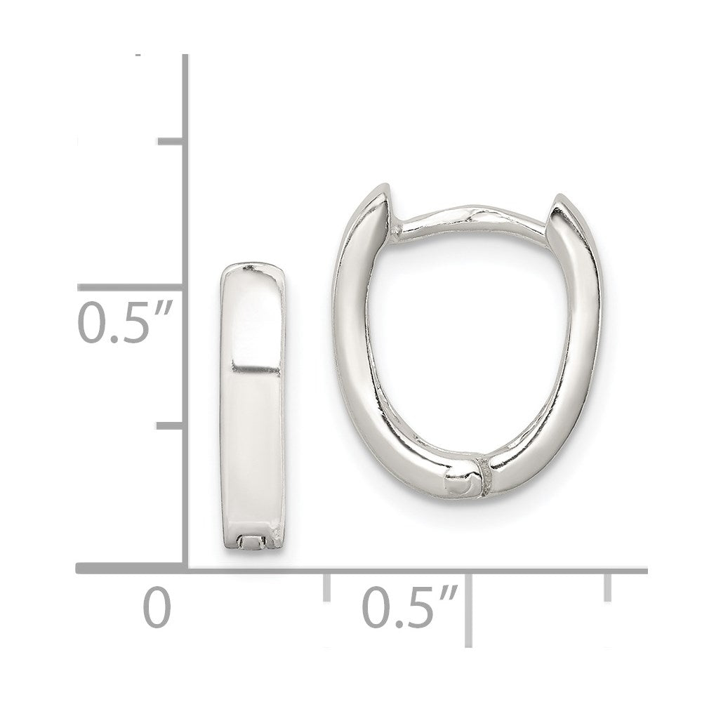 Sterlingsilber Oval Klappbar Creolen