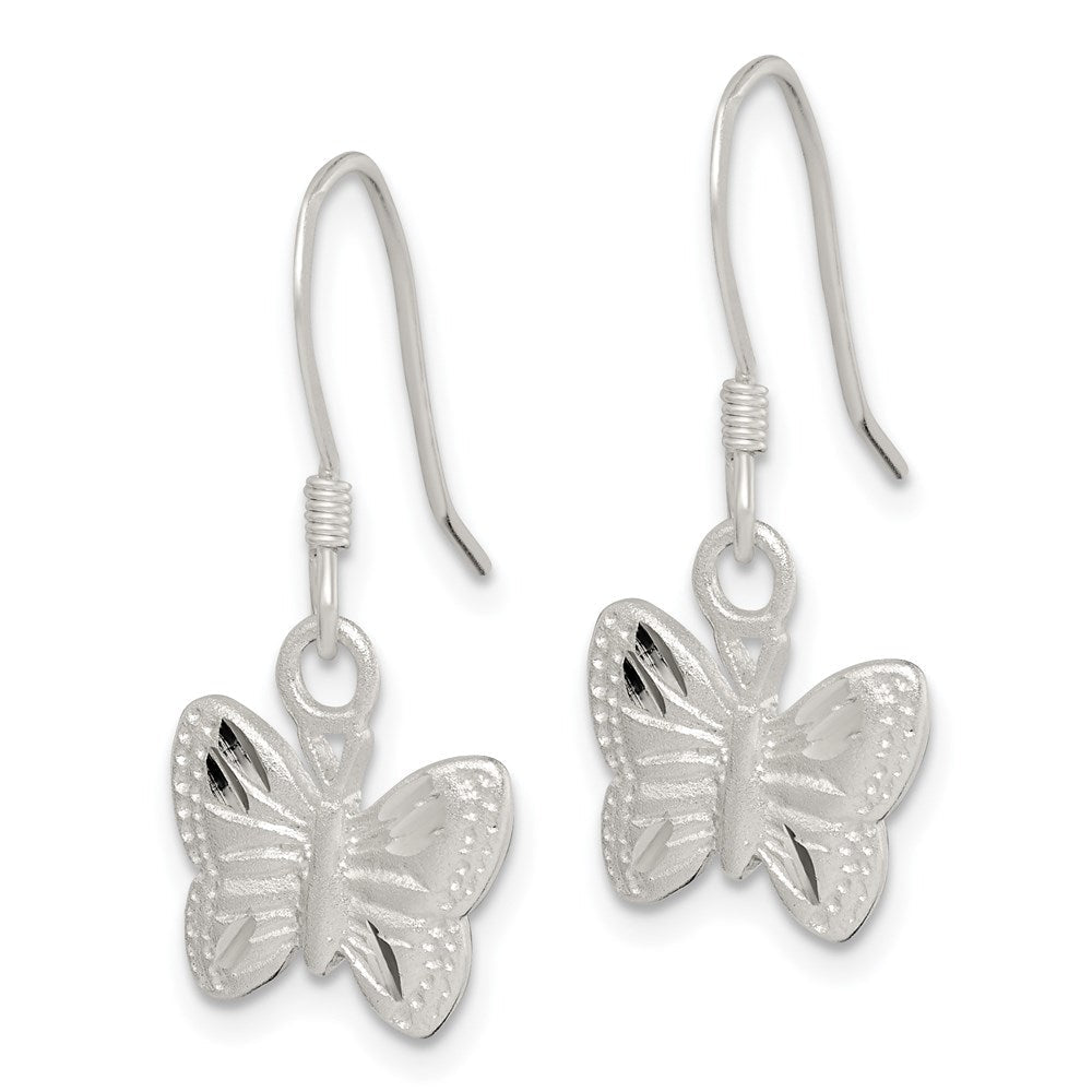 Sterlingsilber Poliert Schmetterling Ohrringe