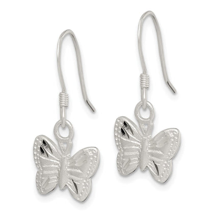 Sterlingsilber Poliert Schmetterling Ohrringe