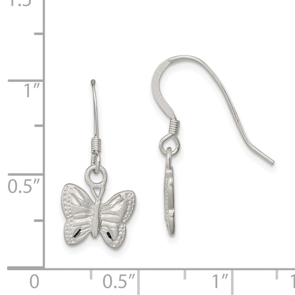 Sterlingsilber Poliert Schmetterling Ohrringe