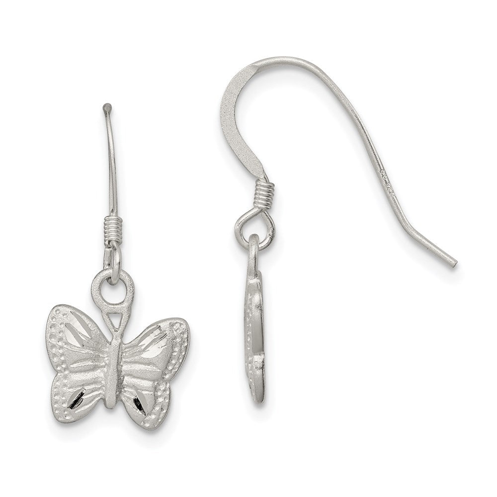 Sterlingsilber Poliert Schmetterling Ohrringe