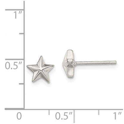Sterlingsilber Poliert Stern Kinder Ohrstecker