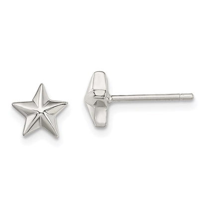 Sterlingsilber Poliert Stern Kinder Ohrstecker