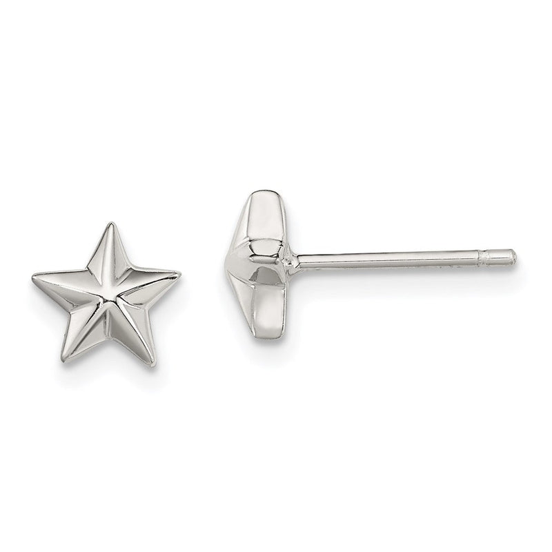 Sterlingsilber Poliert Stern Kinder Ohrstecker