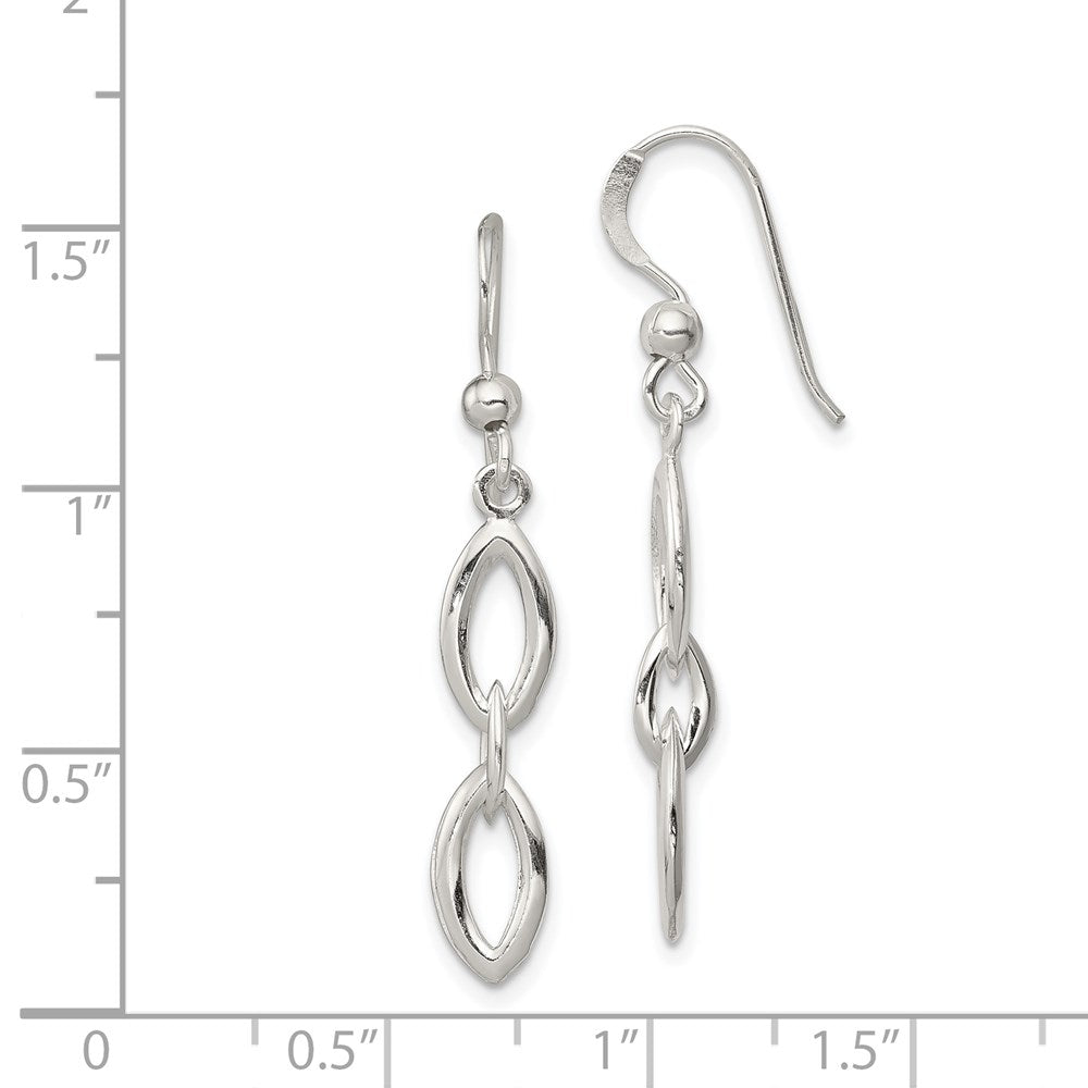 Sterlingsilber Poliert Fantasie Marquise Glieder Ohrhänger