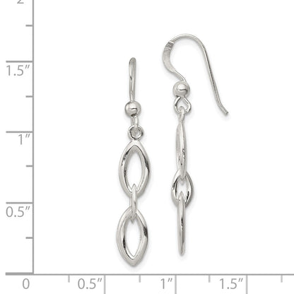 Sterlingsilber Poliert Fantasie Marquise Glieder Ohrhänger
