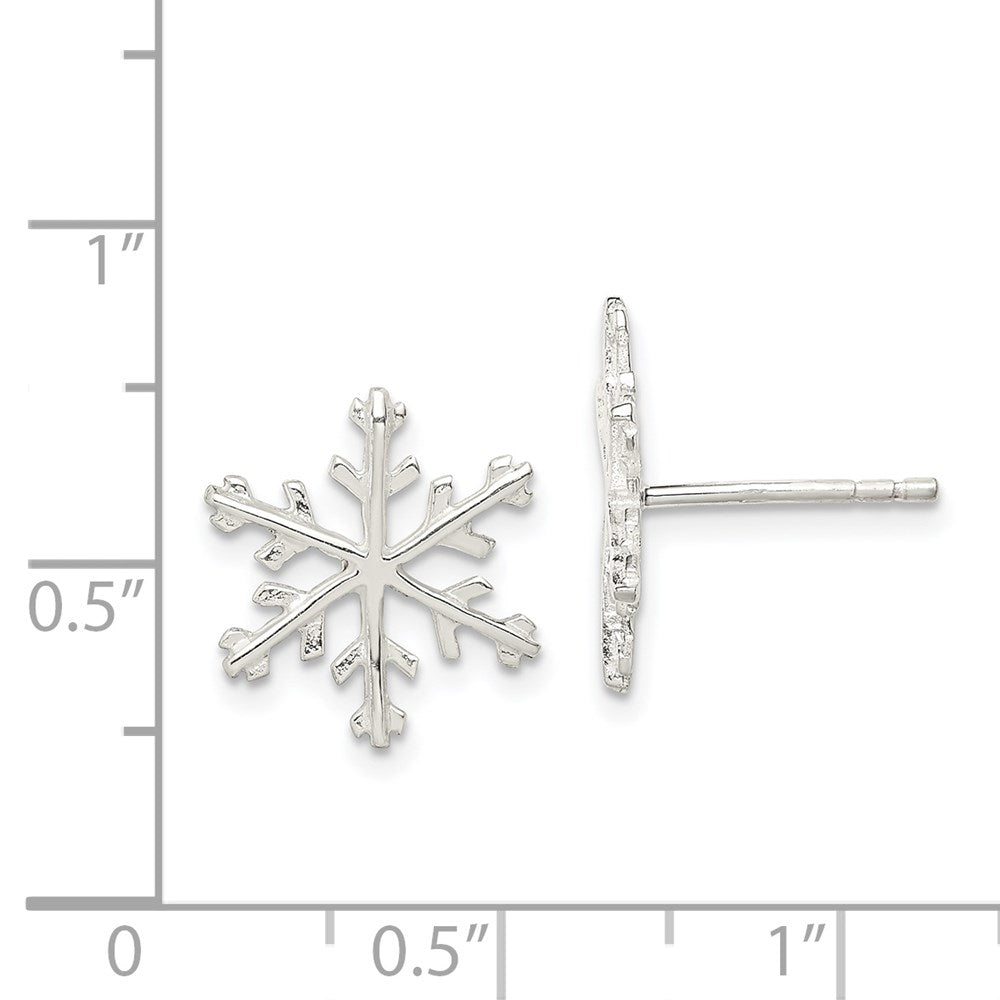 Sterlingsilber Schneeflocke Ohrstecker