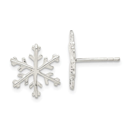 Sterlingsilber Schneeflocke Ohrstecker