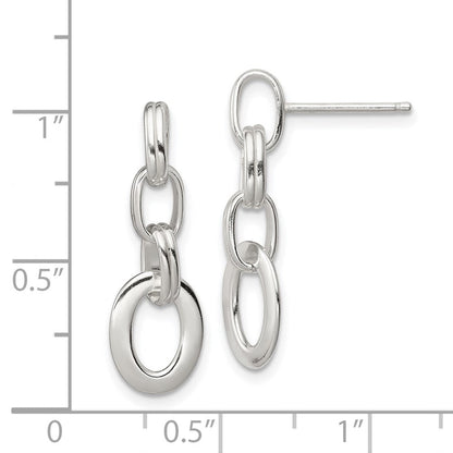 Sterlingsilber Poliert Oval Glieder Ohrhänger