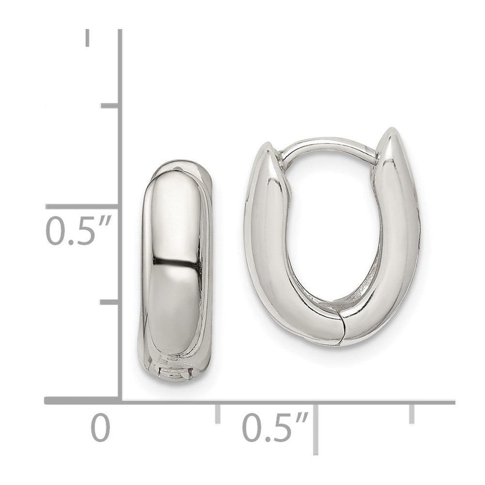 Sterlingsilber Oval Klappbar Creolen