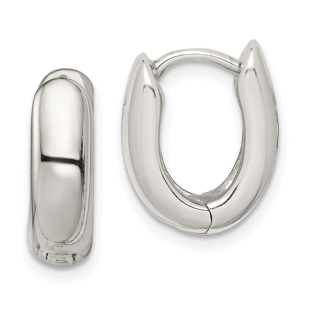 Sterlingsilber Oval Klappbar Creolen