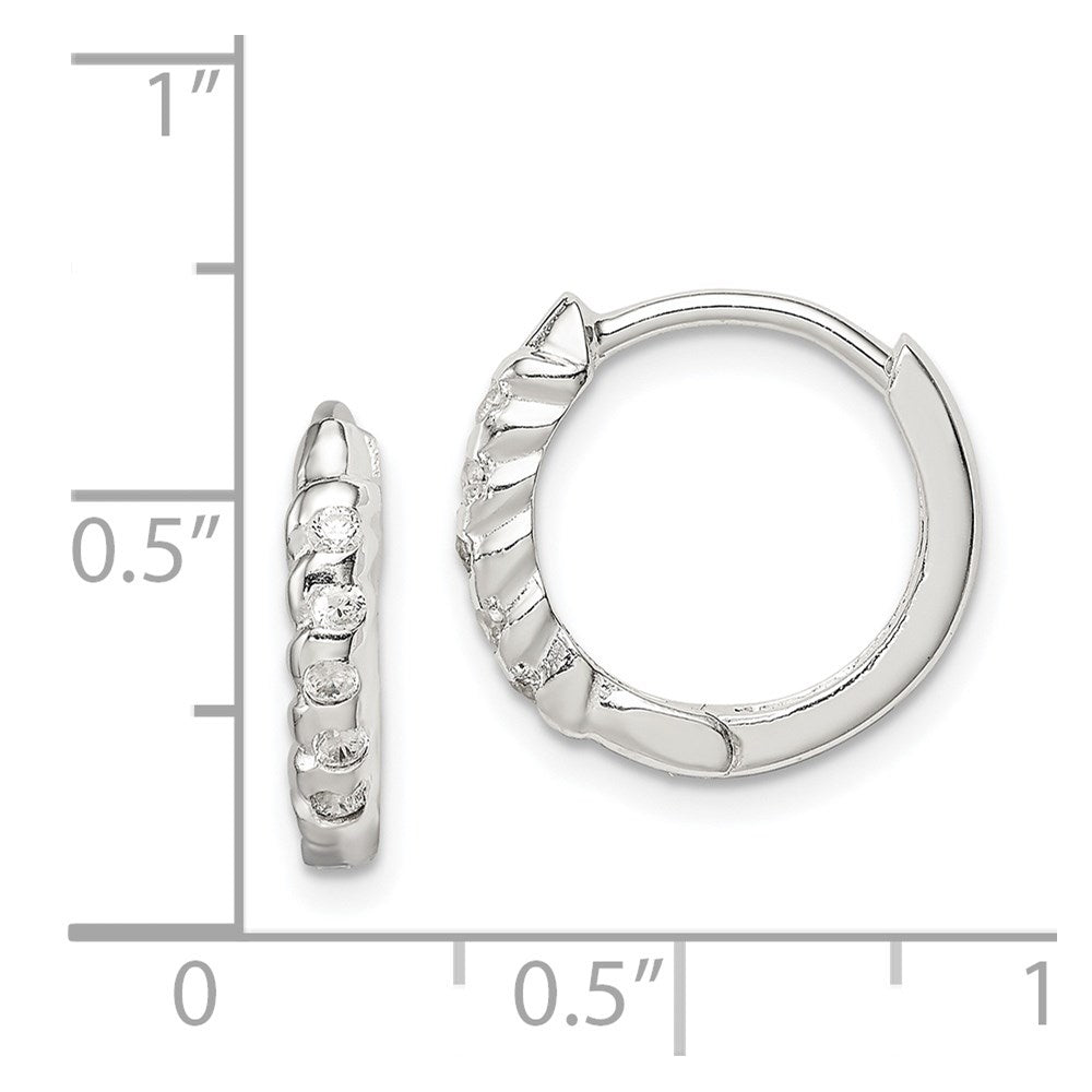 Sterlingsilber Zirkonia Klappbar Creolen