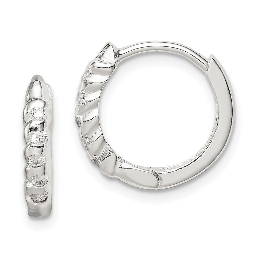 Sterlingsilber Zirkonia Klappbar Creolen