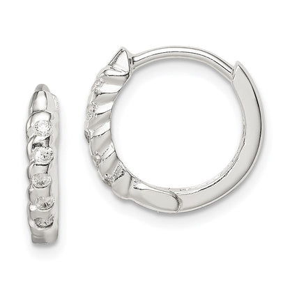 Sterlingsilber Zirkonia Klappbar Creolen