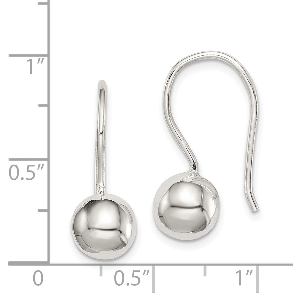 Sterlingsilber 8mm Kugel Ohrringe