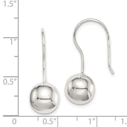 Sterlingsilber 10mm Kugel Ohrringe