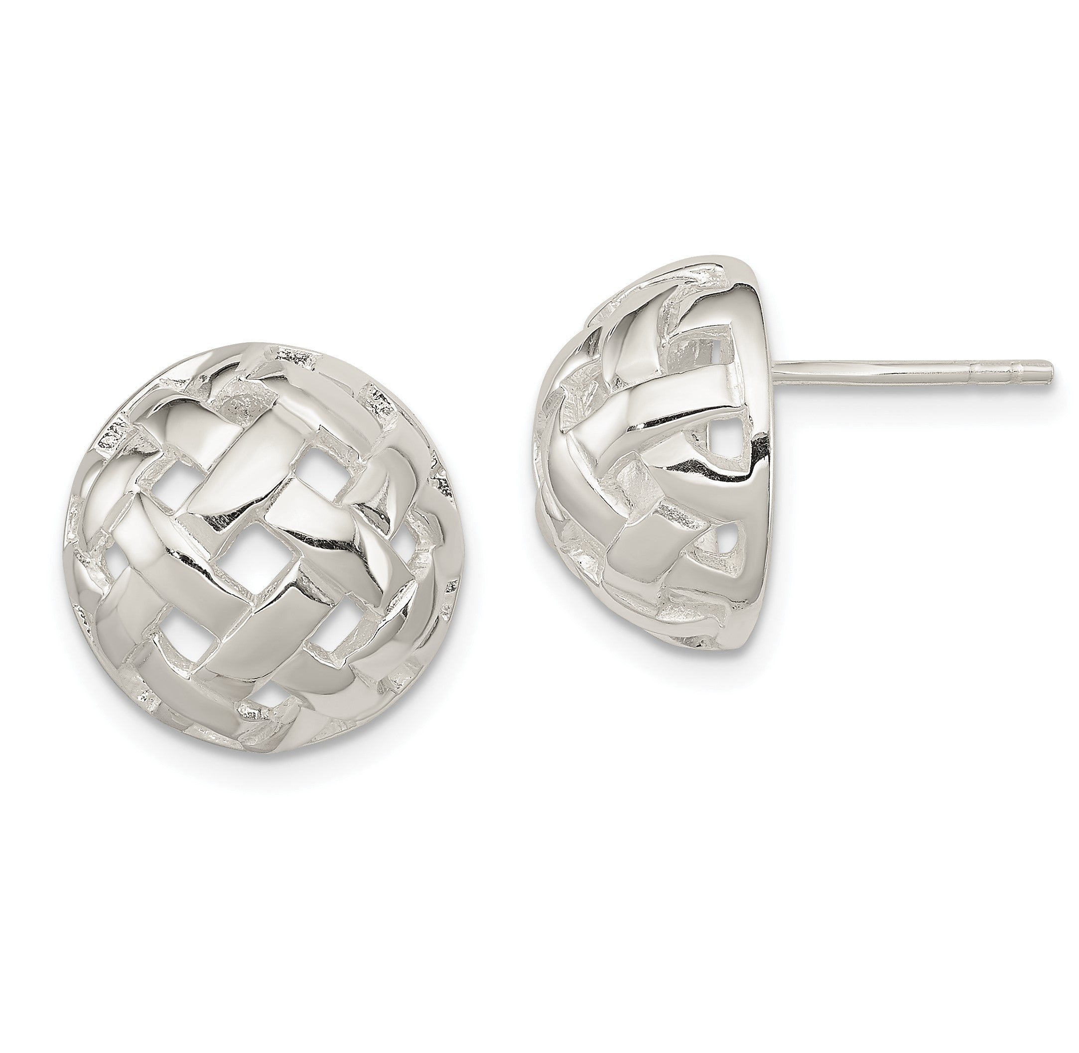 Sterlingsilber 14mm Fantasie Knopf Ohrstecker