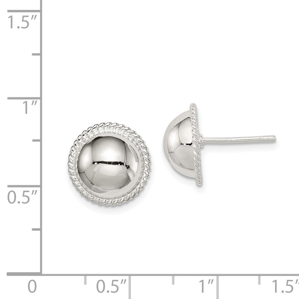 Sterlingsilber 12mm Knopf Ohrringe