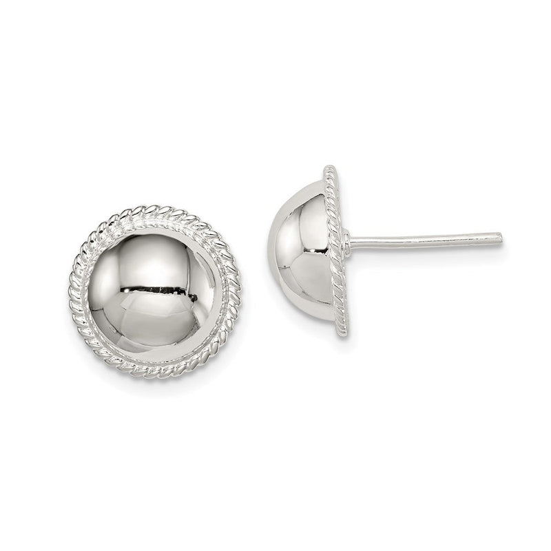 Sterlingsilber 12mm Knopf Ohrringe